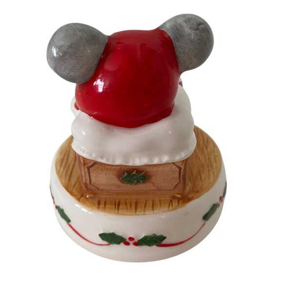 Otagiri Ceramic Sleeping Mouse Christmas Music Box candy Stripes Japan CHIP - Picture 7 of 11